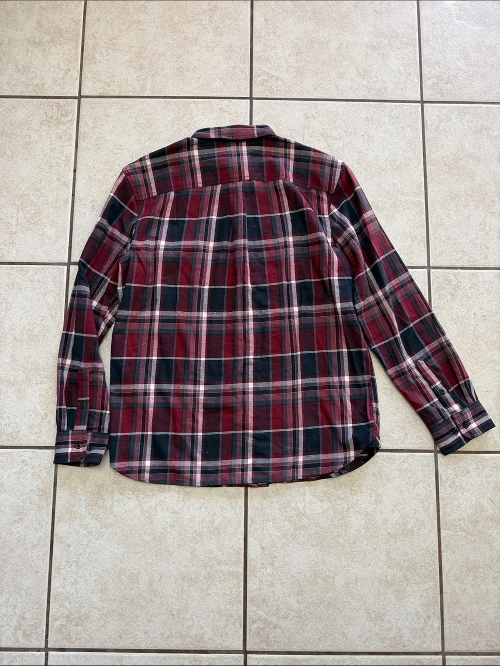 The North Face Red & Black Plaid flannel Button-Down Shirt